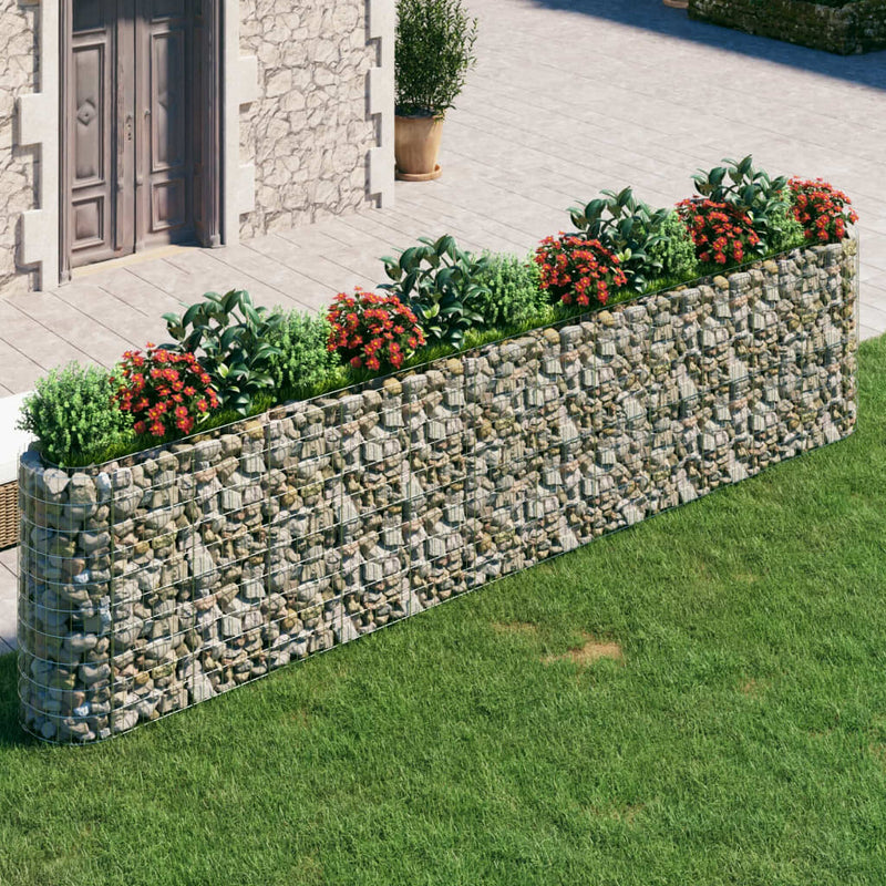 Plantador de Gabion Vidaxl elevado 470x50x100 cm de hierro galvanizado