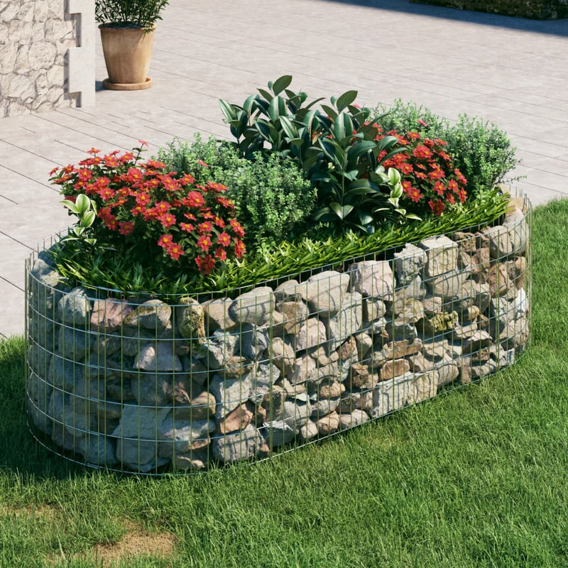 Vidaxl Gabion Planter elevado 200x100x50 cm de hierro galvanizado