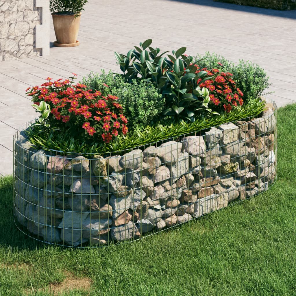 Vidaxl Gabion Planter elevado 200x100x50 cm de hierro galvanizado
