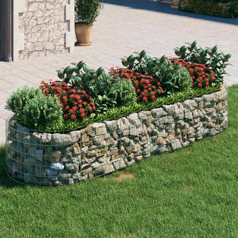 Plantador de gabión Vidaxl insentado 300x100x50 cm de hierro galvanizado