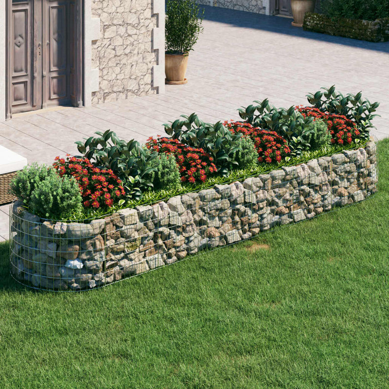 Plantador de gabión Vidaxl insentado 400x100x50 cm de hierro galvanizado