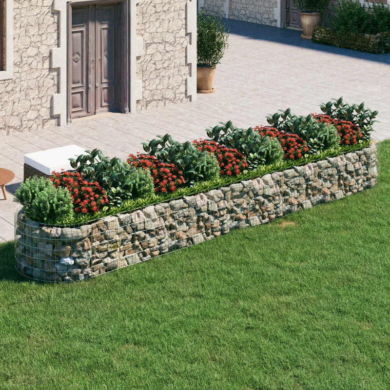 Vidaxl Gabion Planter elevado 500x100x50 cm de hierro galvanizado
