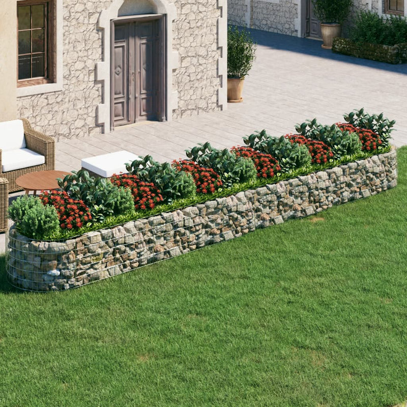 Vidaxl Gabion Planter elevado 600x100x50 cm de hierro galvanizado