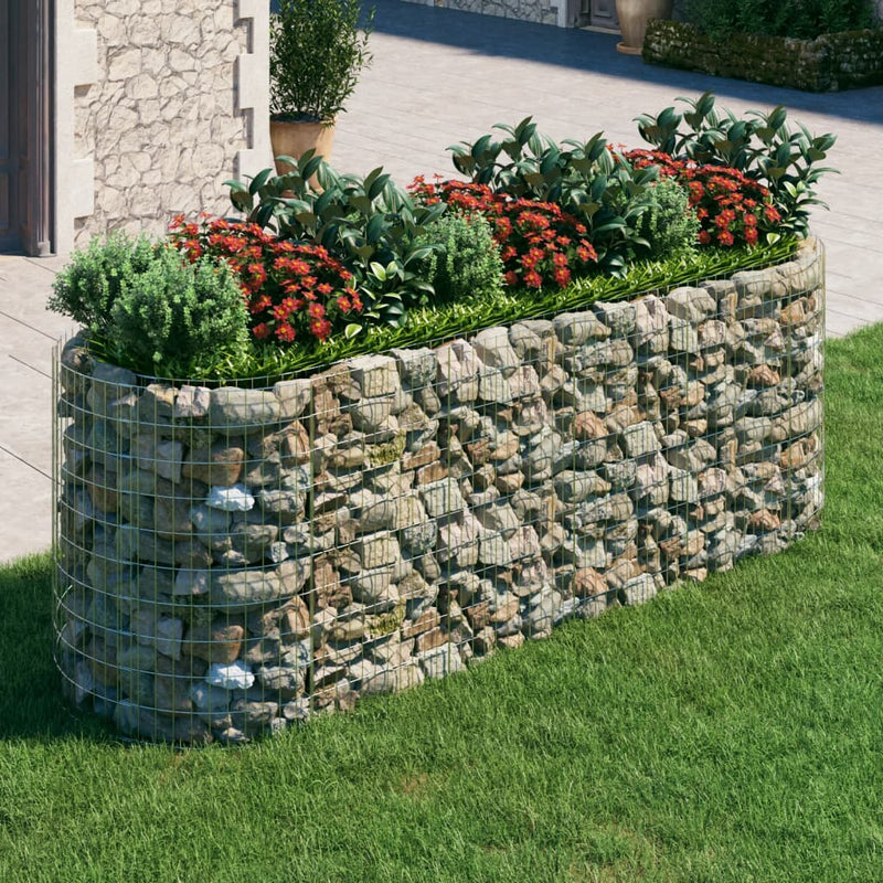 Plantador de gabión Vidaxl insentado 300x100x100 cm de hierro galvanizado