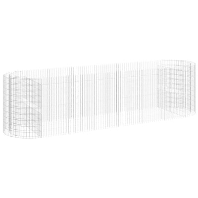 VidaXL Gabion plantenbak verhoogd 400x100x100 cm gegalvaniseerd ijzer