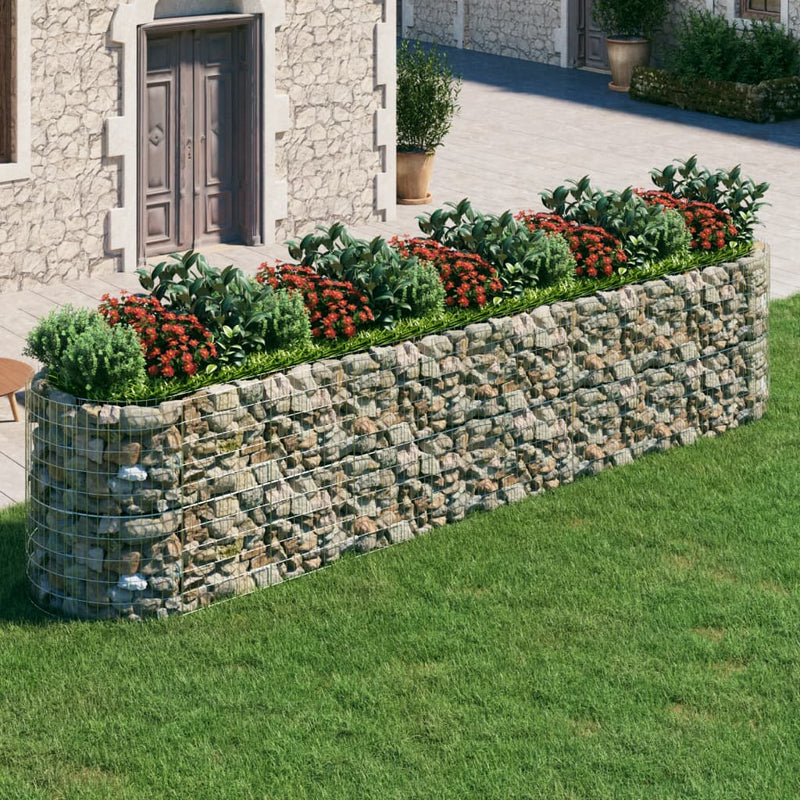 Plantador de Gabion Vidaxl elevado 500x100x100 cm de hierro galvanizado