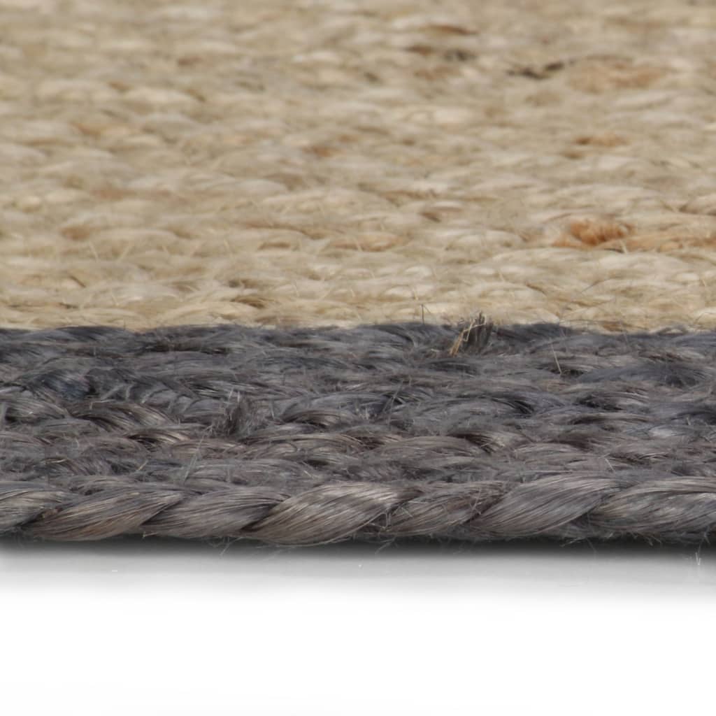 Alfombra Vidaxl hecha a mano con borde gris oscuro 240 cm de yute