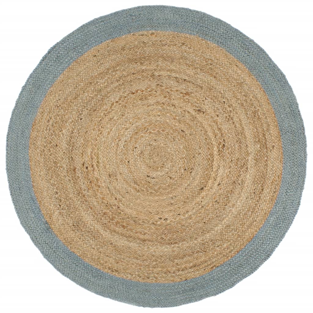 Alfombra Vidaxl hecha a mano con oliva -green borde de 240 cm de yute