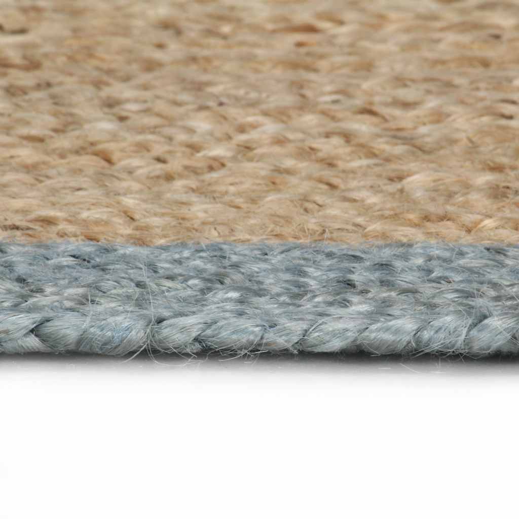 Alfombra Vidaxl hecha a mano con oliva -green borde de 240 cm de yute