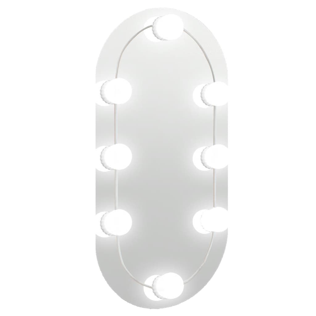 Specchio Vidaxl con illuminazione a LED 40x20 cm di vetro ovale