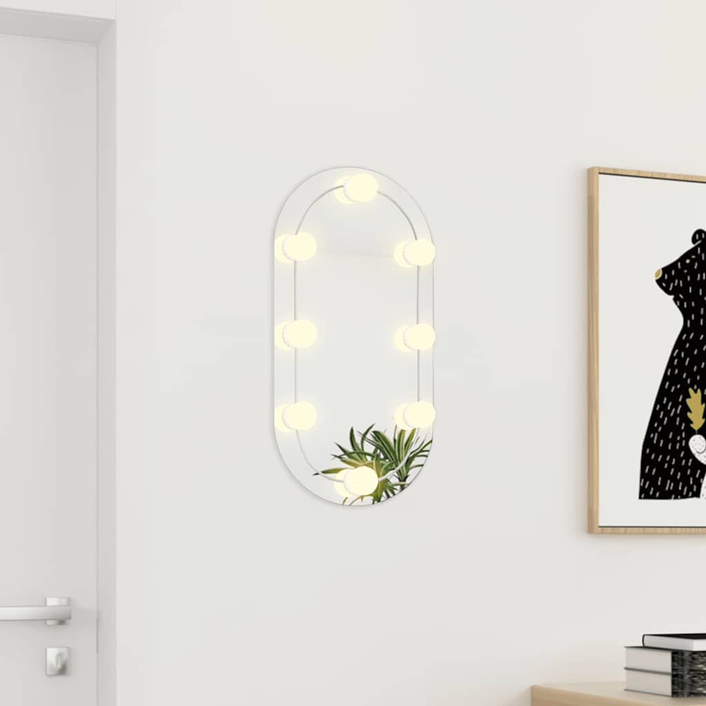 Specchio Vidaxl con illuminazione a LED ovale da 60x30 cm