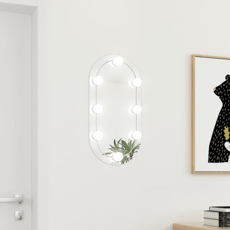 Vidaxl spiegel met led-verlichting ovaal 60x30 cm glas