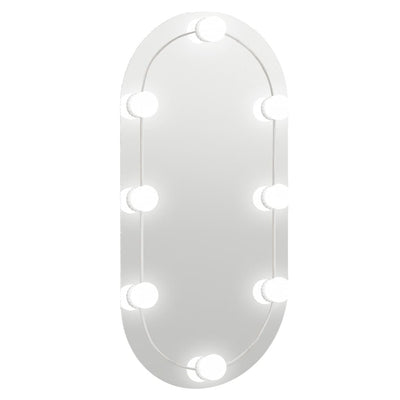 Espejo Vidaxl con iluminación LED oval de 80x40 cm de vidrio