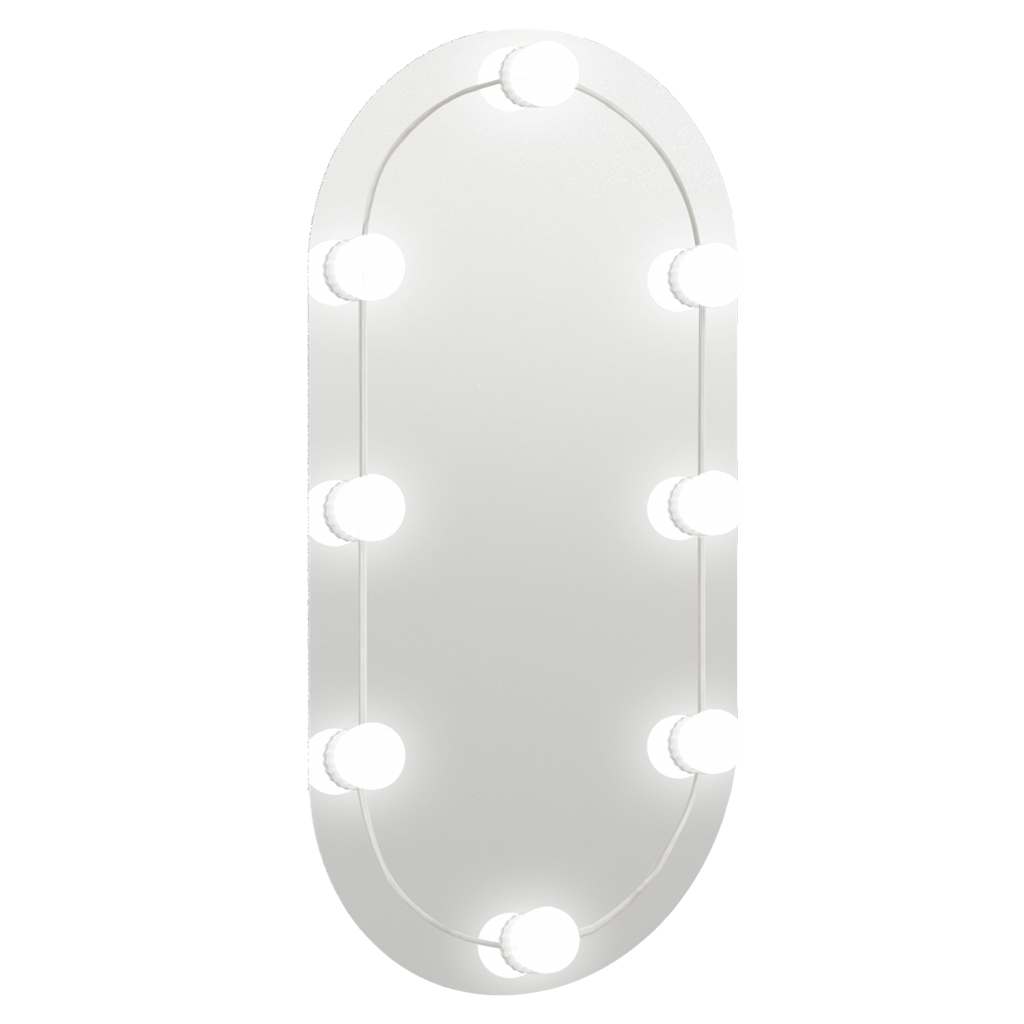 Espejo Vidaxl con iluminación LED oval de 80x40 cm de vidrio