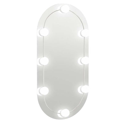 Espejo Vidaxl con iluminación LED oval de 80x40 cm de vidrio