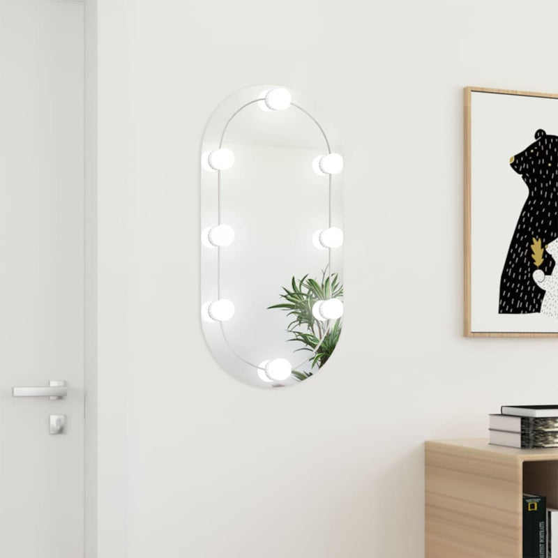 Specchio Vidaxl con illuminazione a LED ovale 80x40 cm vetro