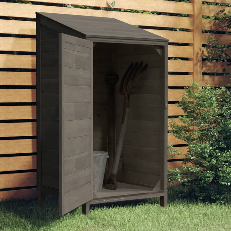 Vidaxl Garden Shed 55x52x112 cm de pino sólido -madera con antracita