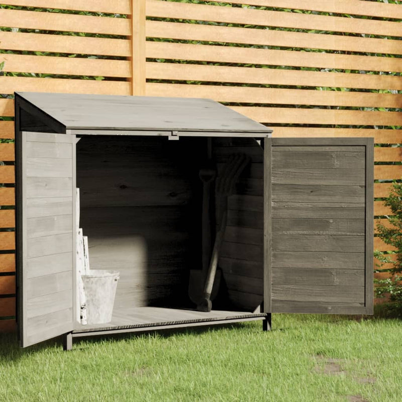 Vidaxl Garden Shed 102x52x112 cm de pino sólido -madera con antracita