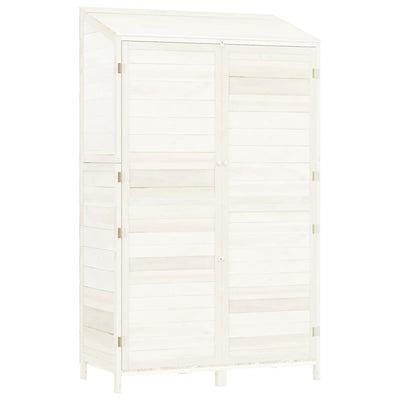 Vidaxl Garden Shed 102x52x174.5 cm de pino sólido blanco