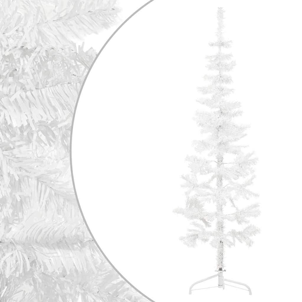 Vidaxl Kunstkerstboom Half con White estrecho de 150 cm estándar