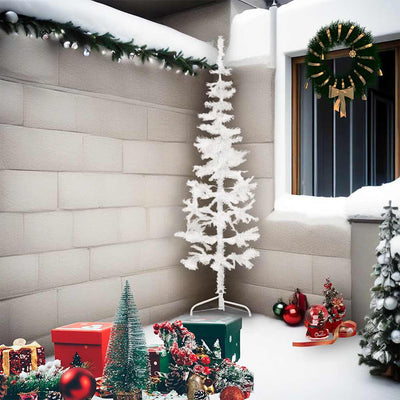 Vidaxl Kunstkerstboom metà con bianco stretto standard 210 cm