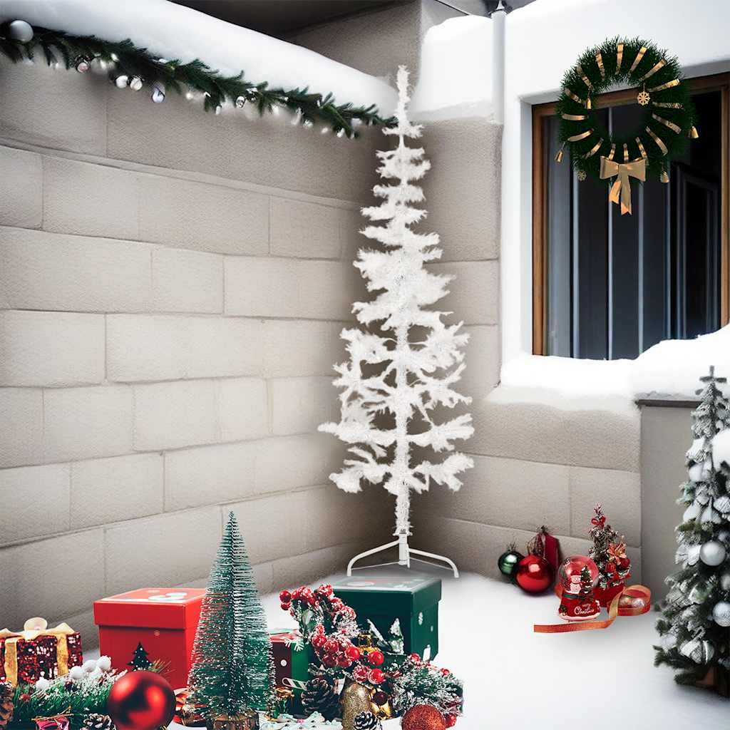 Vidaxl Kunstkerstboom Half con blanco estándar de 210 cm de 210 cm de blanco
