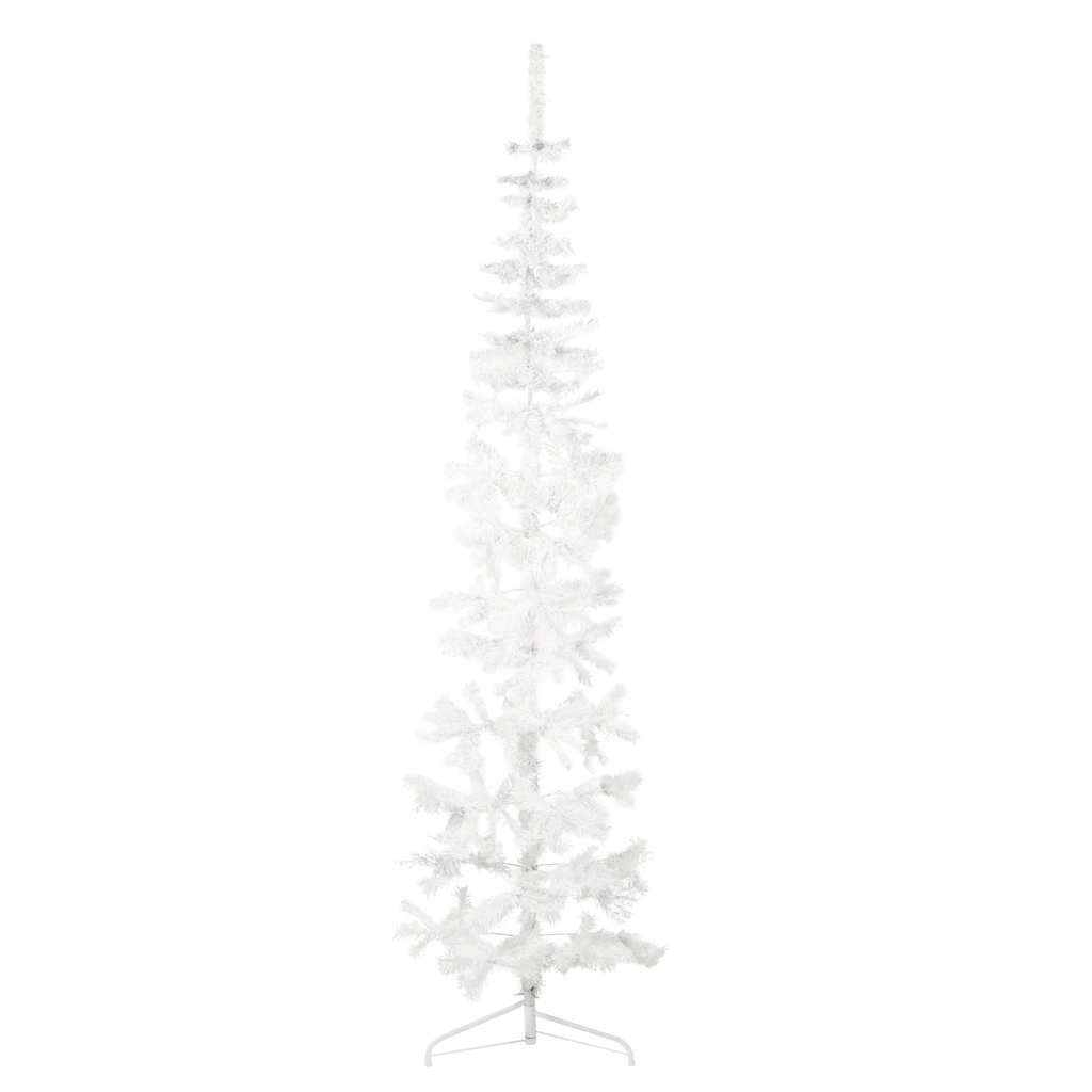 Vidaxl Kunstkerstboom Half con blanco estrecho de 240 cm estándar de 240 cm de blanco