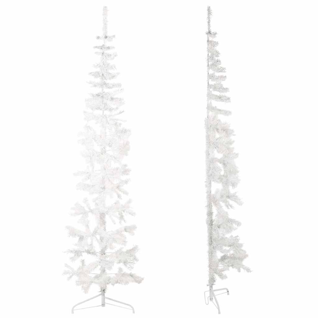 Vidaxl Kunstkerstboom Half con blanco estrecho de 240 cm estándar de 240 cm de blanco