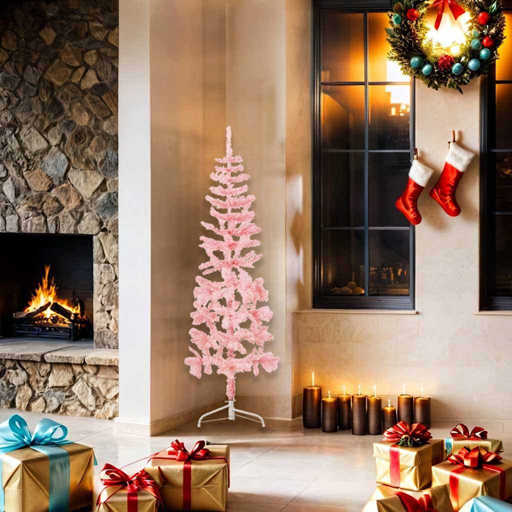 Vidaxl Kunstkerstboom mitad con rosa estrecho de 150 cm estándar