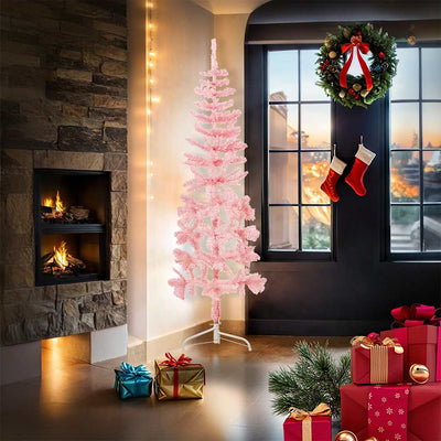 Vidaxl Kunstkerstboom metà con rosa standard stretto 180 cm