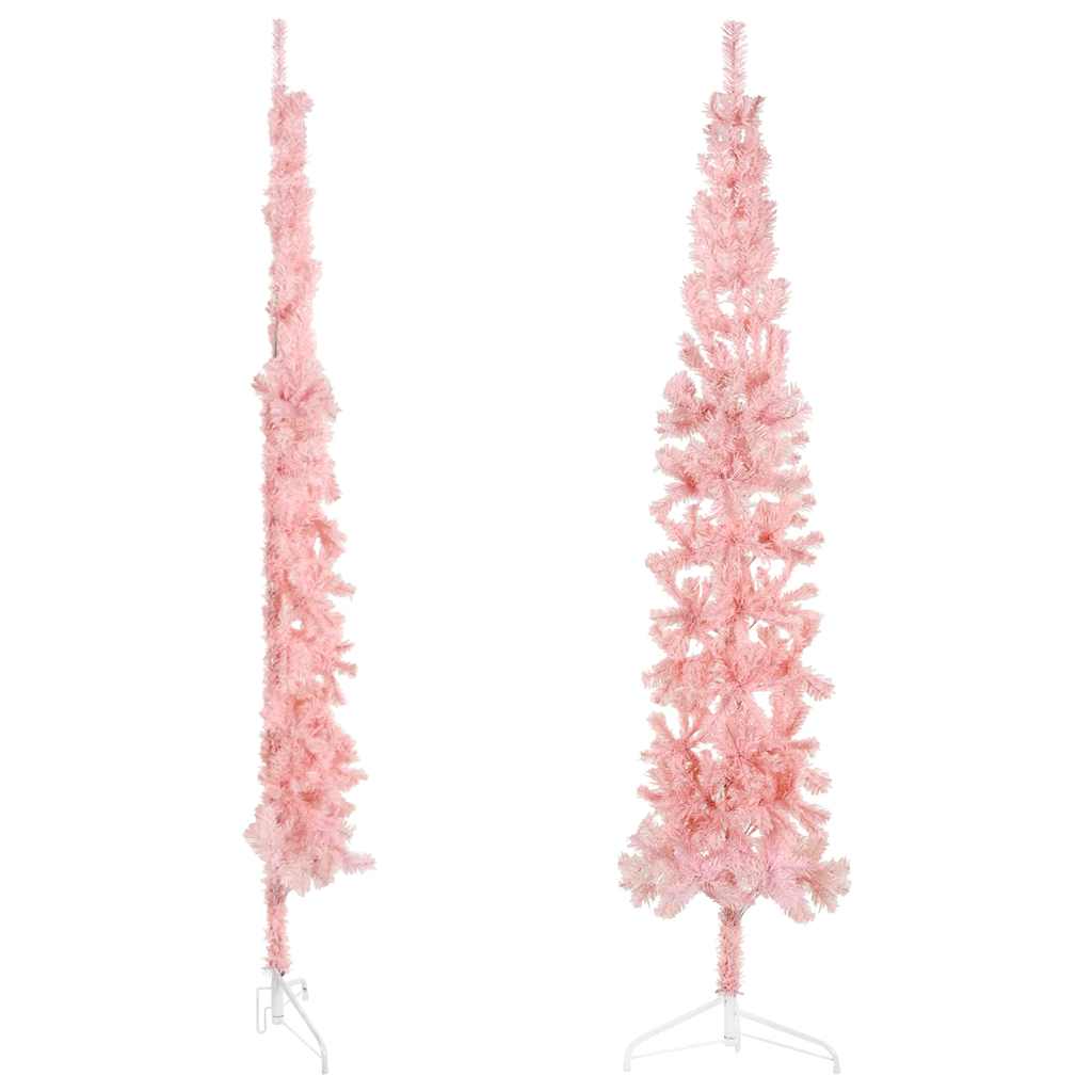Vidaxl Kunstkerstboom mitad con rosa estrecho de 210 cm estándar