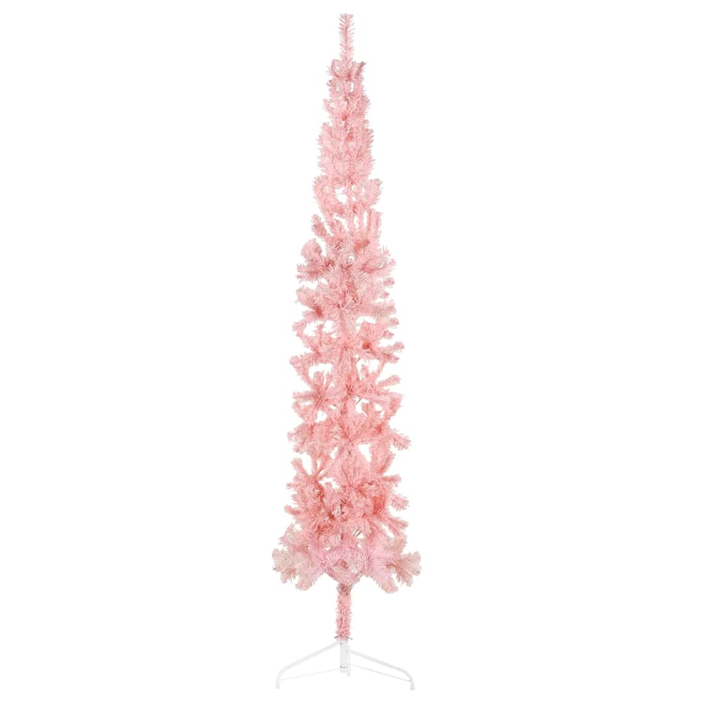 Vidaxl KunstkerstBoom metà con rosa standard stretto 240 cm