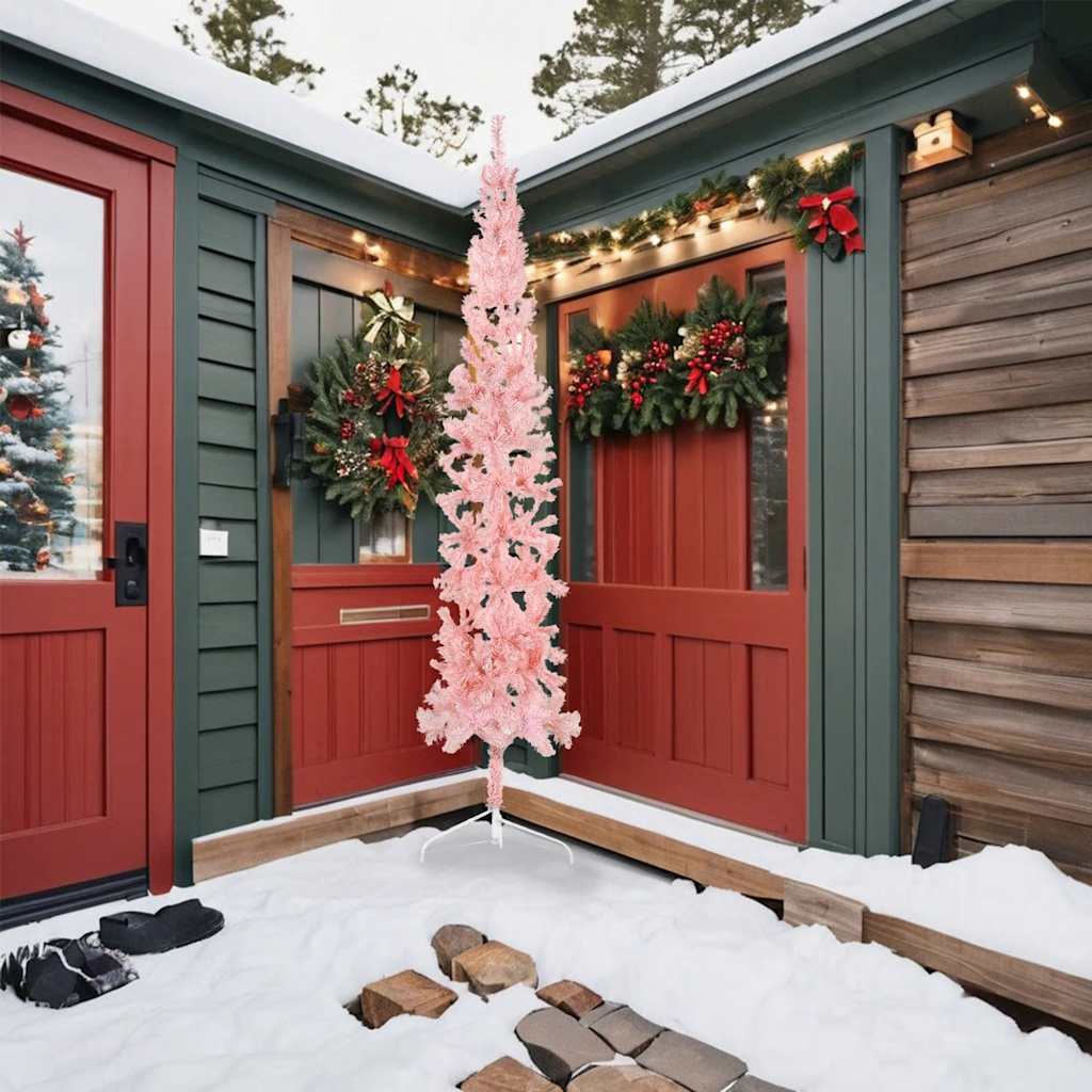 Vidaxl KunstkerstBoom metà con rosa standard stretto 240 cm