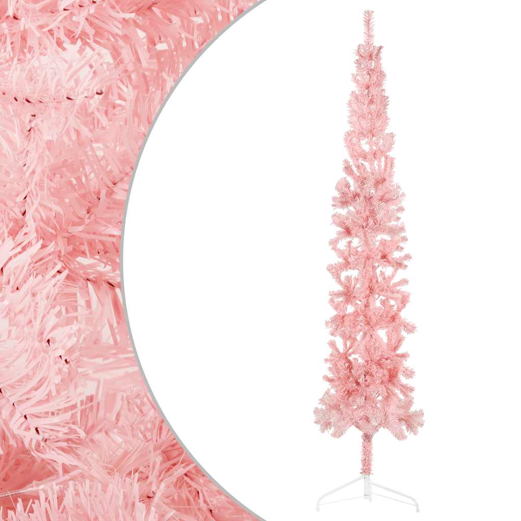 Vidaxl KunstkerstBoom metà con rosa standard stretto 240 cm