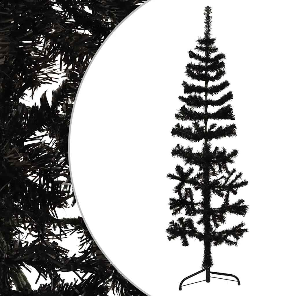 Vidaxl Kunstkerstboom metà con nero stretto standard 120 cm nero