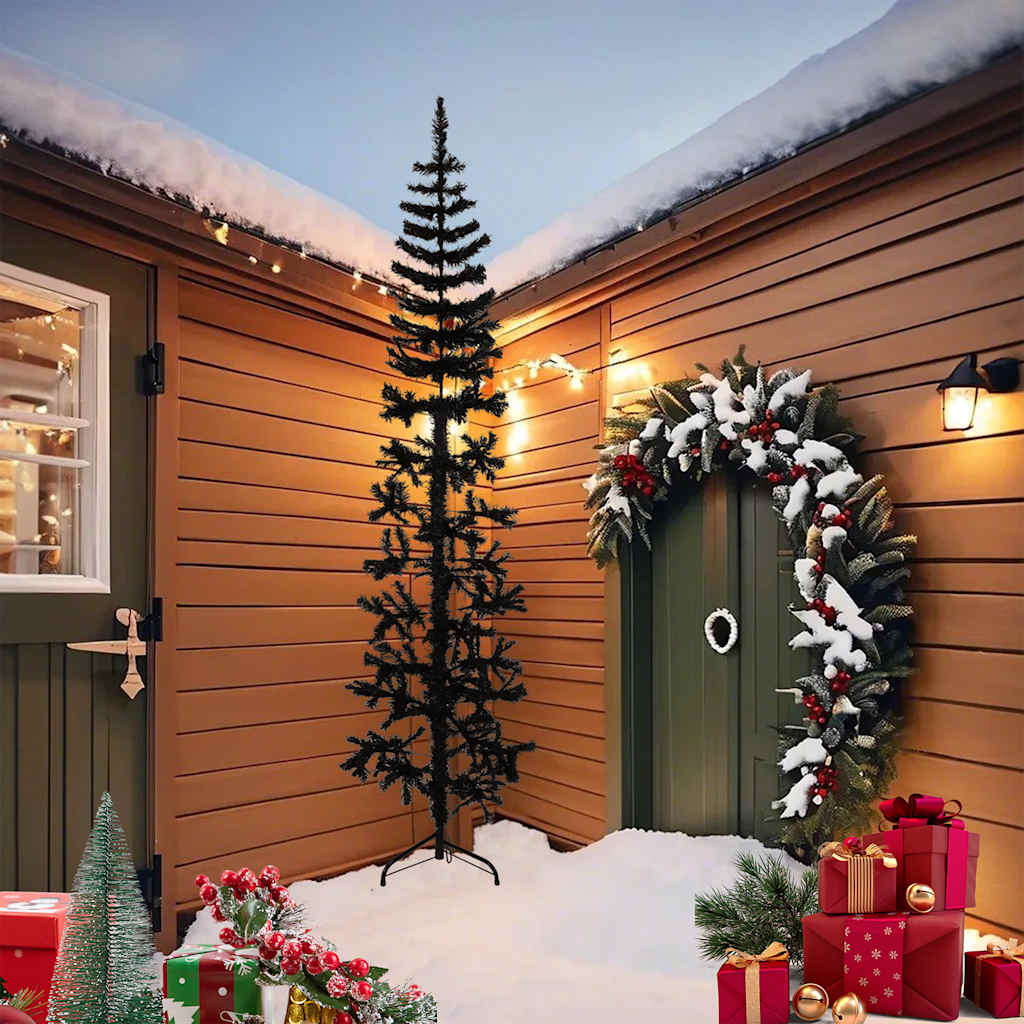 Vidaxl Kunstkerstboom metà con nero stretto standard 240 cm nero