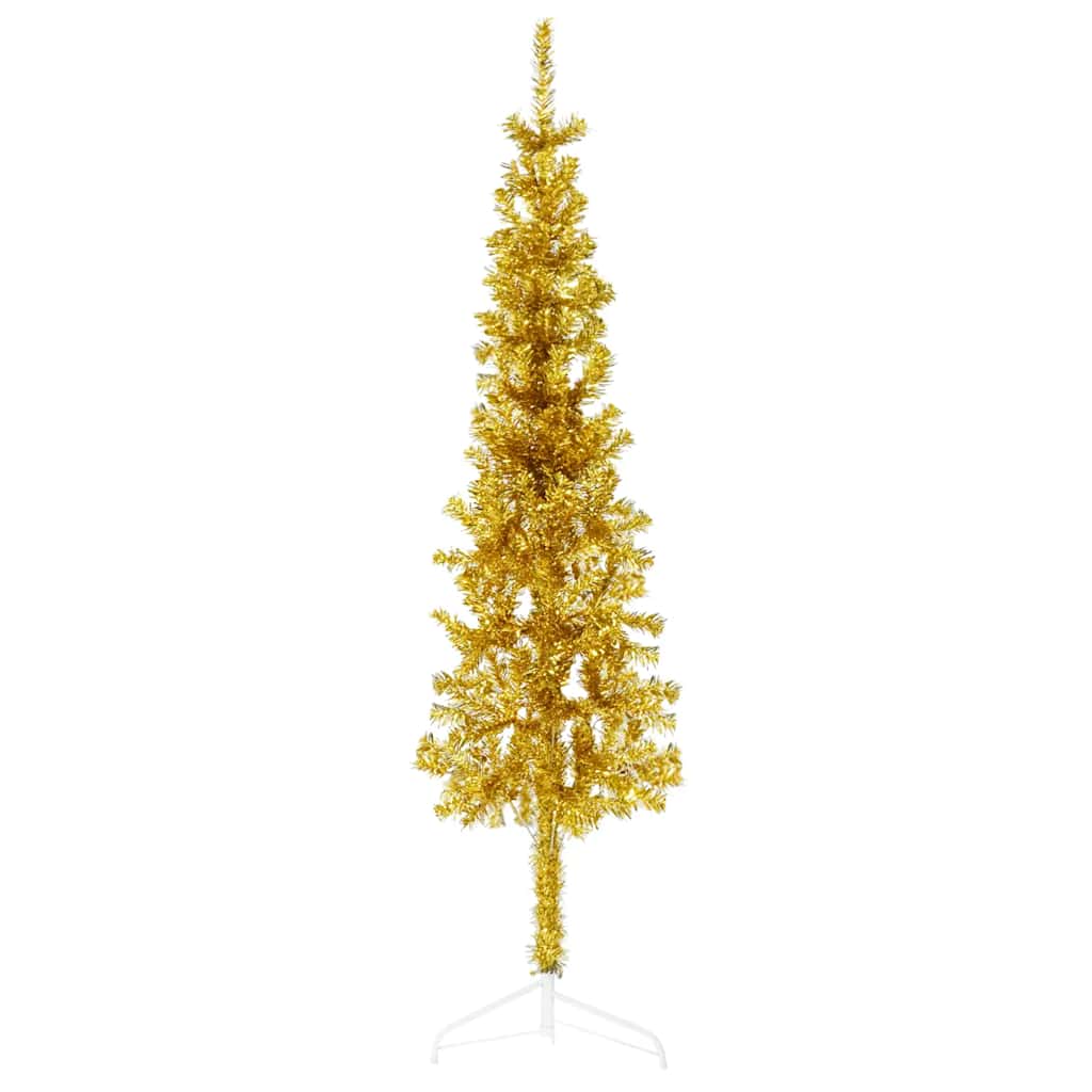Vidaxl Kunstkerstboom metà con color oro stretto standard da 150 cm