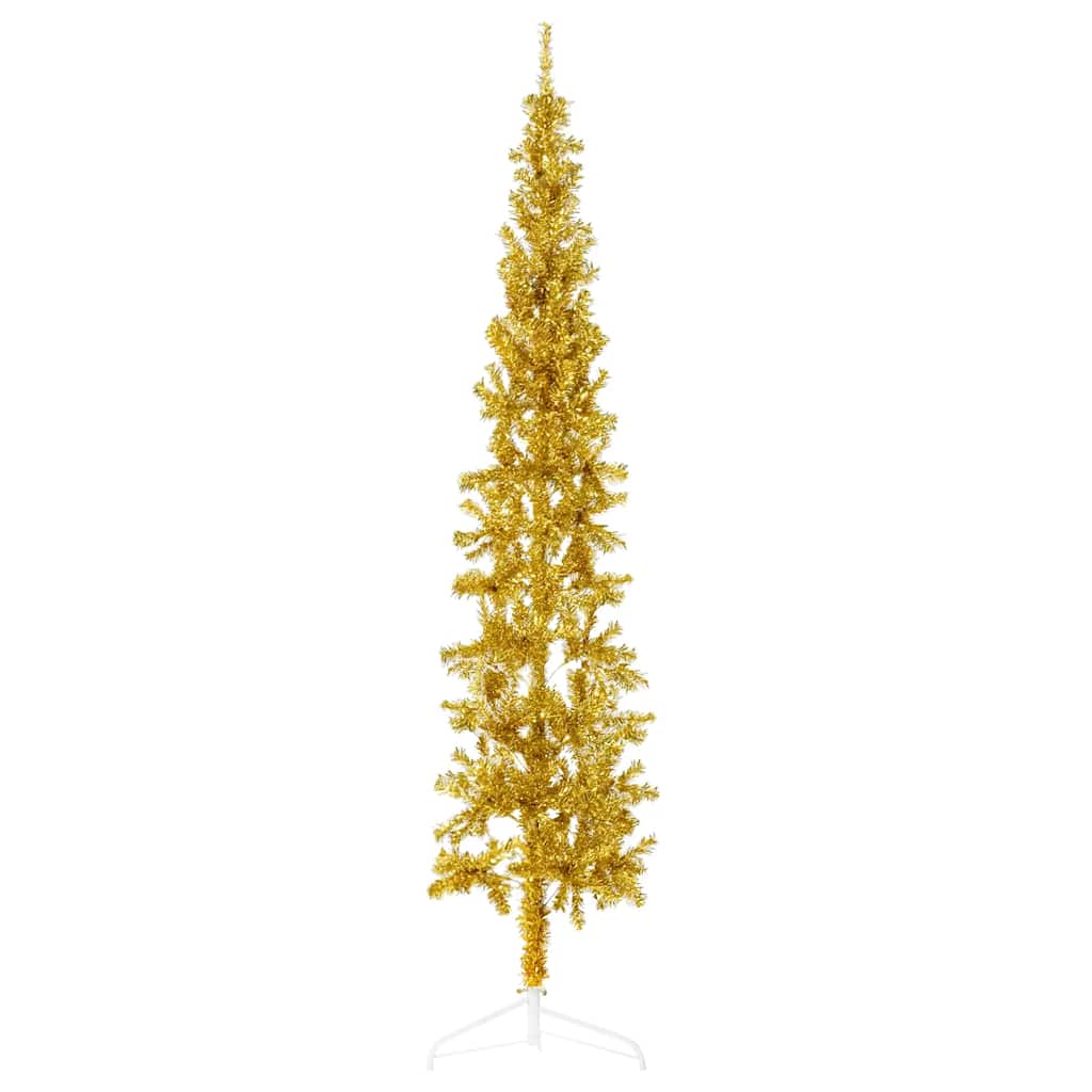 Vidaxl Kunstkerstboom metà con color oro stretto standard 210 cm