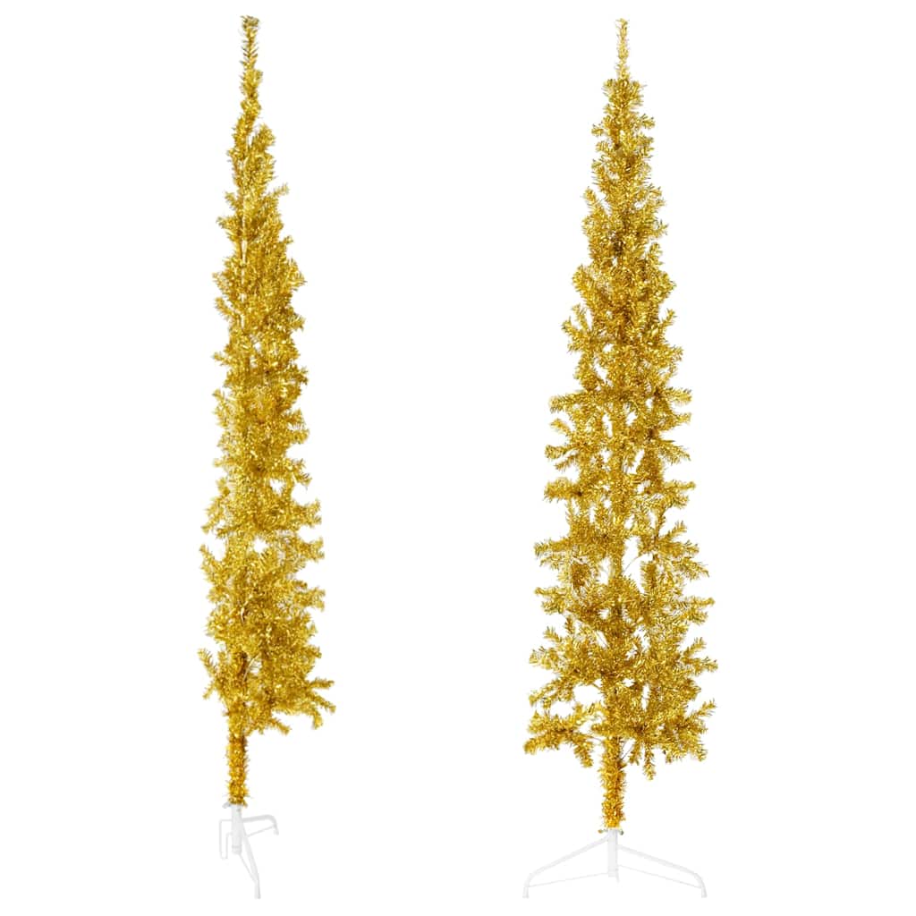 Vidaxl Kunstkerstboom metà con color oro stretto standard 210 cm