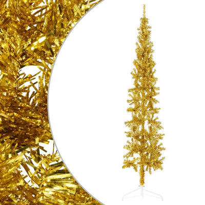 Vidaxl Kunstkerstboom metà con color oro stretto standard 240 cm