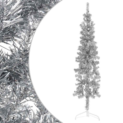 Vidaxl Kunstkerstboom metà con argento stretto standard 120 cm colorato