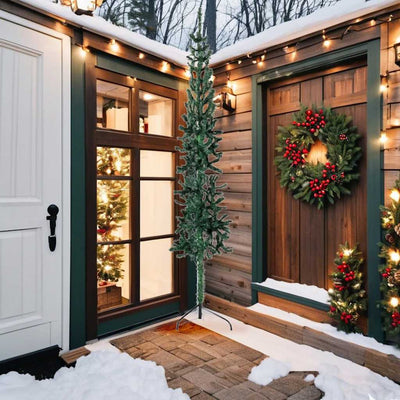 Vidaxl KunstkerstBoom metà con verde standard stretto 240 cm