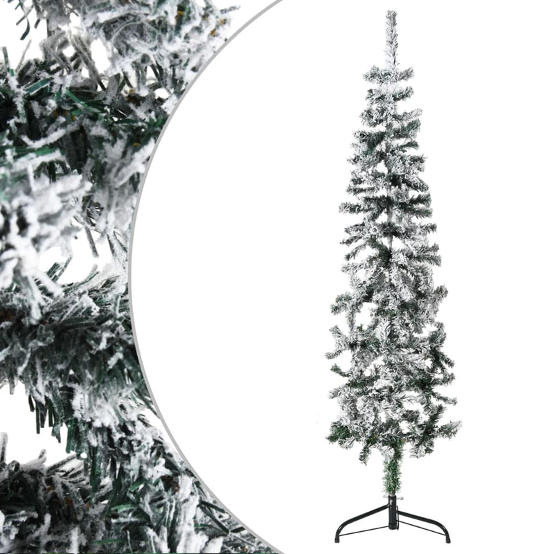 Vidaxl Kunstkerstboom metà con neve stretta 120 cm