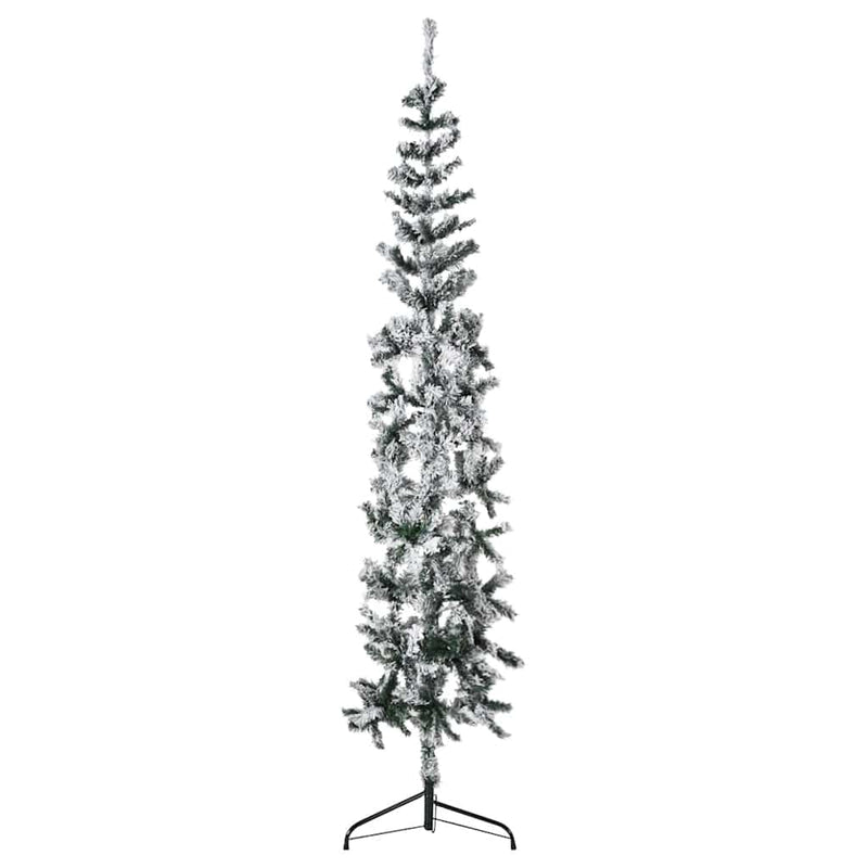 Vidaxl Kunstkerstboom metà con neve stretta 180 cm