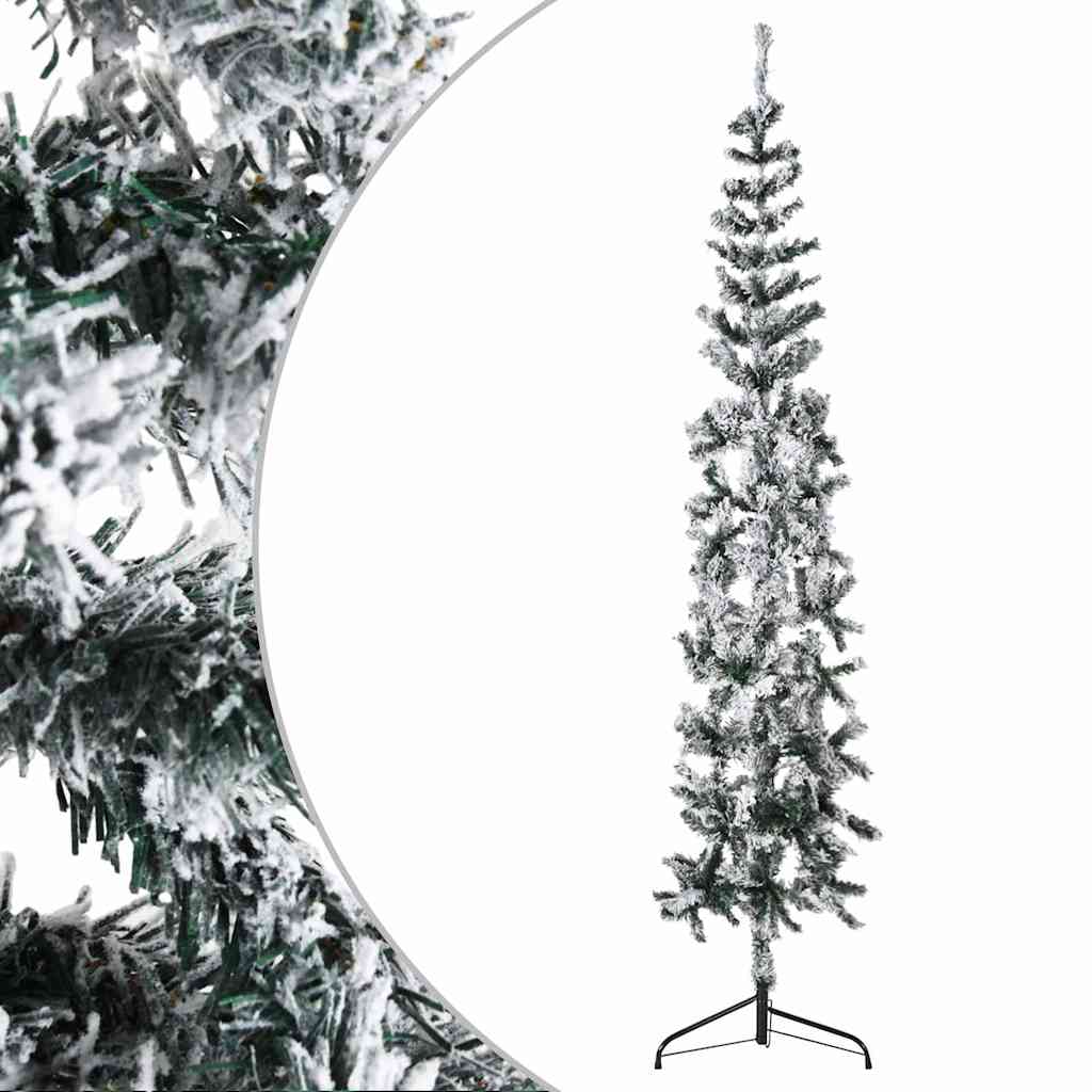 Vidaxl Kunstkerstboom metà con neve stretta 240 cm