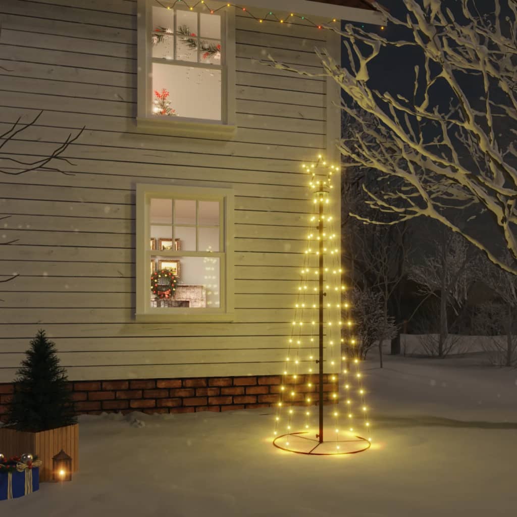 Vidaxl kegelkerstboom 108 led's 70x180 cm warmwit