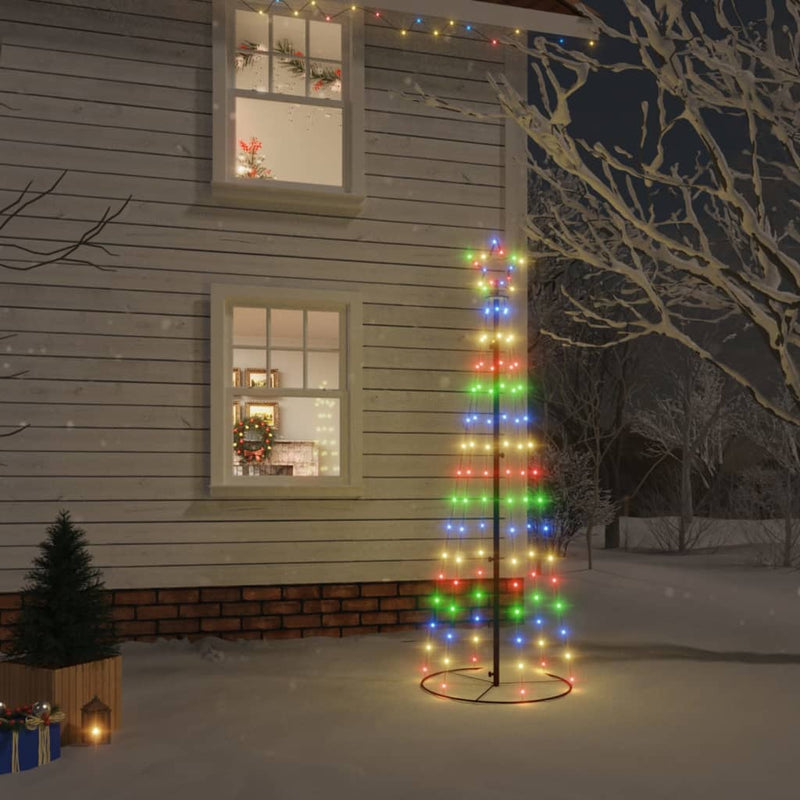 Vidaxl Kegelkerstboom 108 LED 70x180 cm multi -colorato
