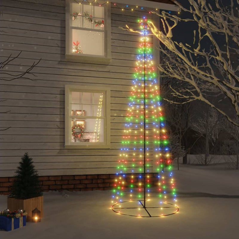 Vidaxl Kegelkerstboom 310 LEDS 100x300 cm multi -colorato