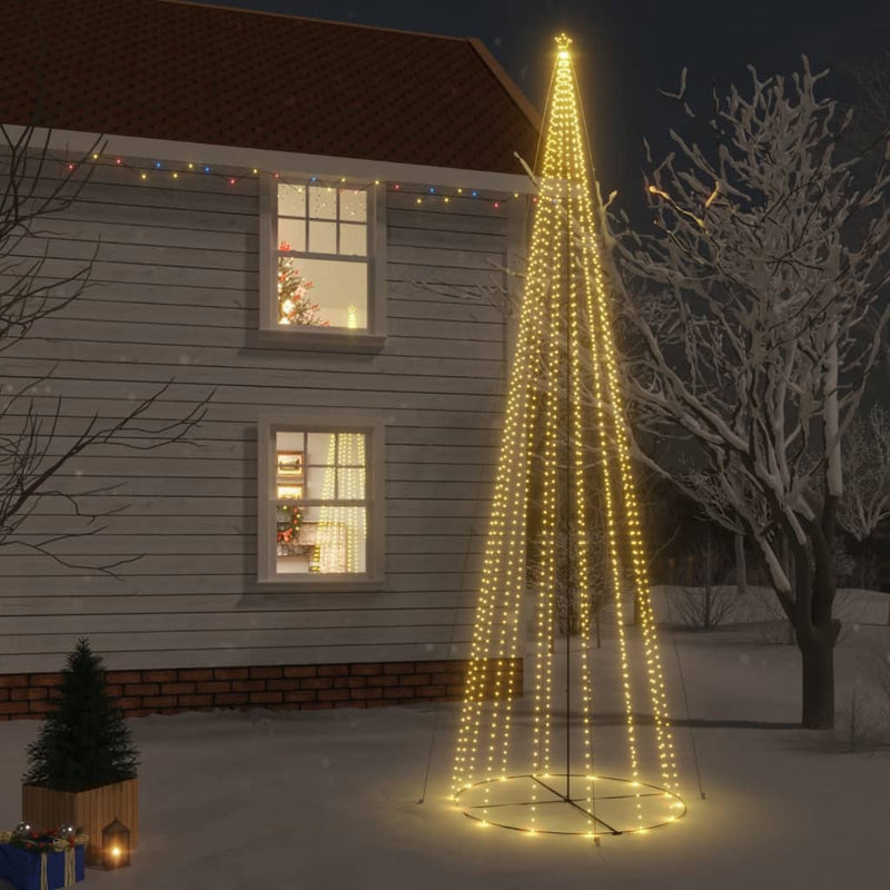 Vidaxl Kegelkerstboom 1134 LED White White 230x800 cm