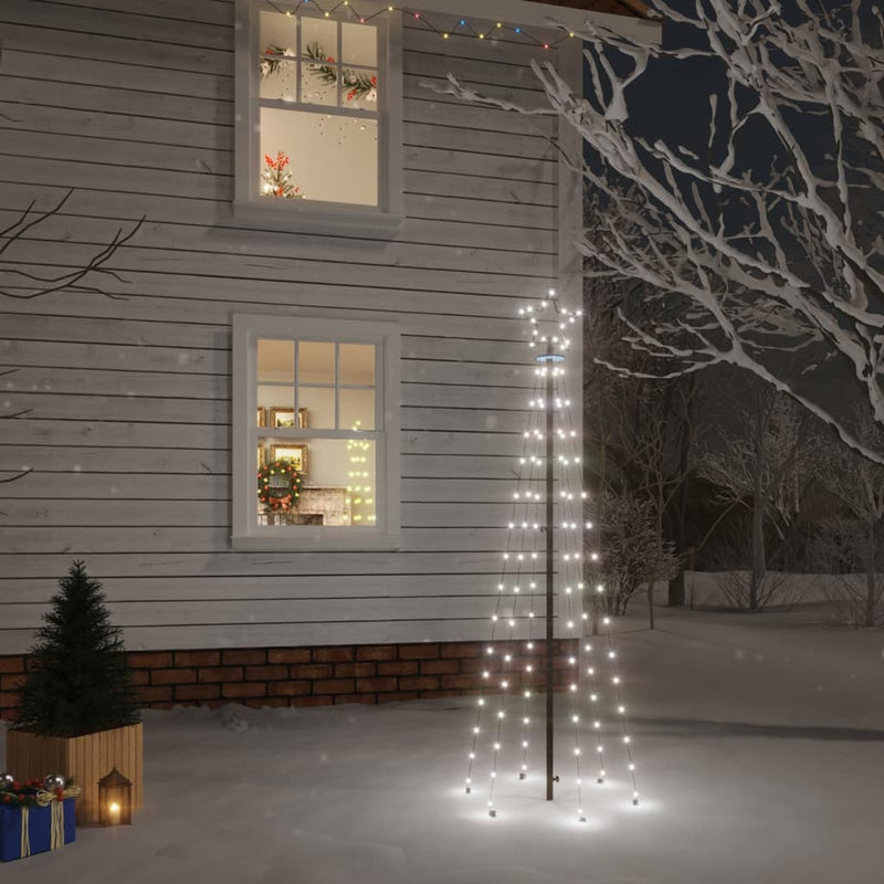 Árbol de Navidad Vidaxl con pasador de tierra 108 LED White fría 180 cm